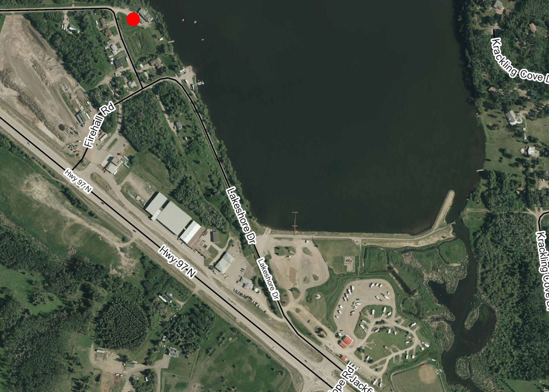 Aerial view of Charlie Lake.