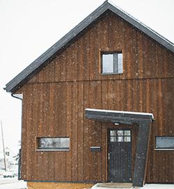 Exterior of Passive House building.